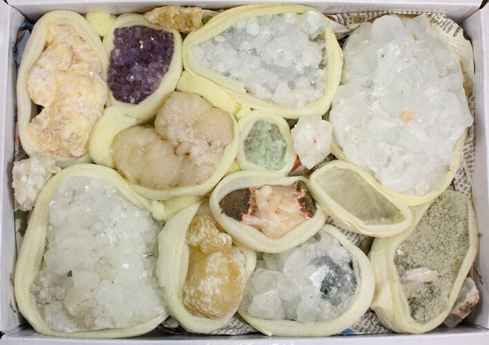 Mixed Indian Mineral & Crystal Flat - Pieces #138526